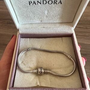 Pandora Silver Snake Chain Bracelet with Barrel Clasp